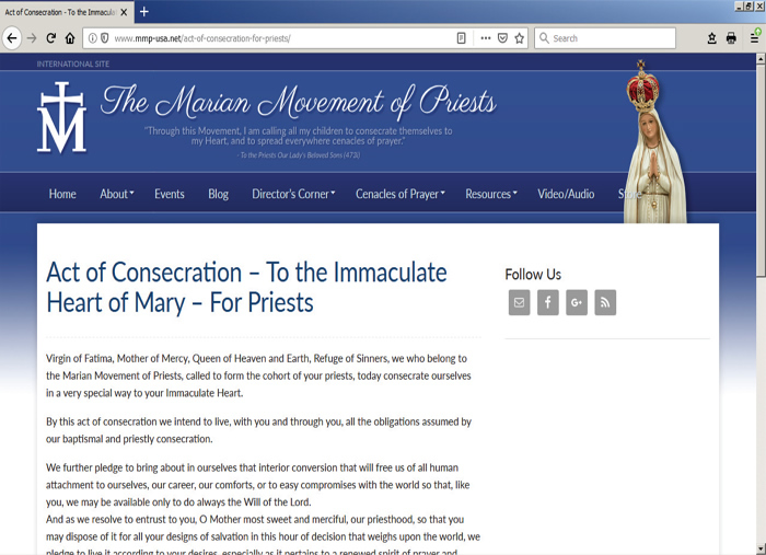 Father Don Stefano Gobbi’s - Marian Movement of Priests